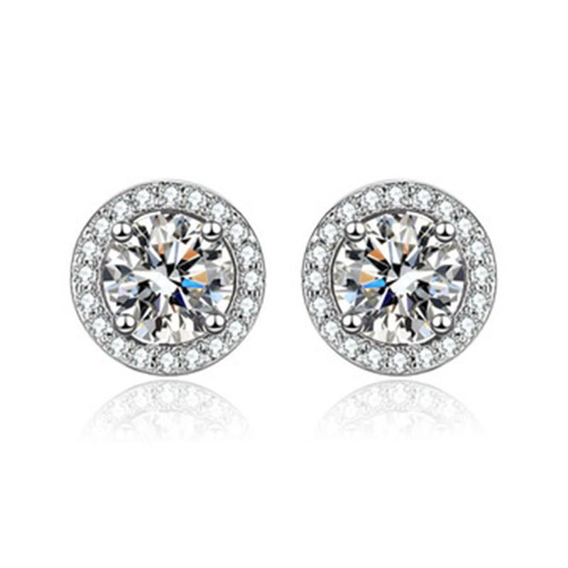 Moissanite Six-Claw Zircon Earrings - S925 Sterling Silver for Women