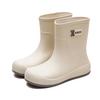 Fashion new women's wear-resistant rain shoes rain boots medium tube velvet warm water shoes kitchen non-slip waterproof work rubber shoes