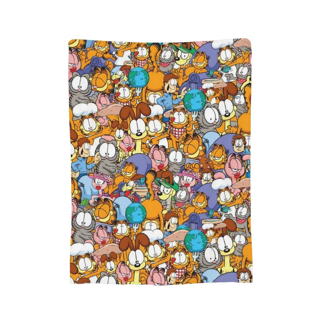 Garfield E Amici Coperta Di Natale Copri Letti Coperte Plaid in Lana Biancheria Da Letto Divano Personalizzati Caldi Ultra-Morbidi Copriletti,