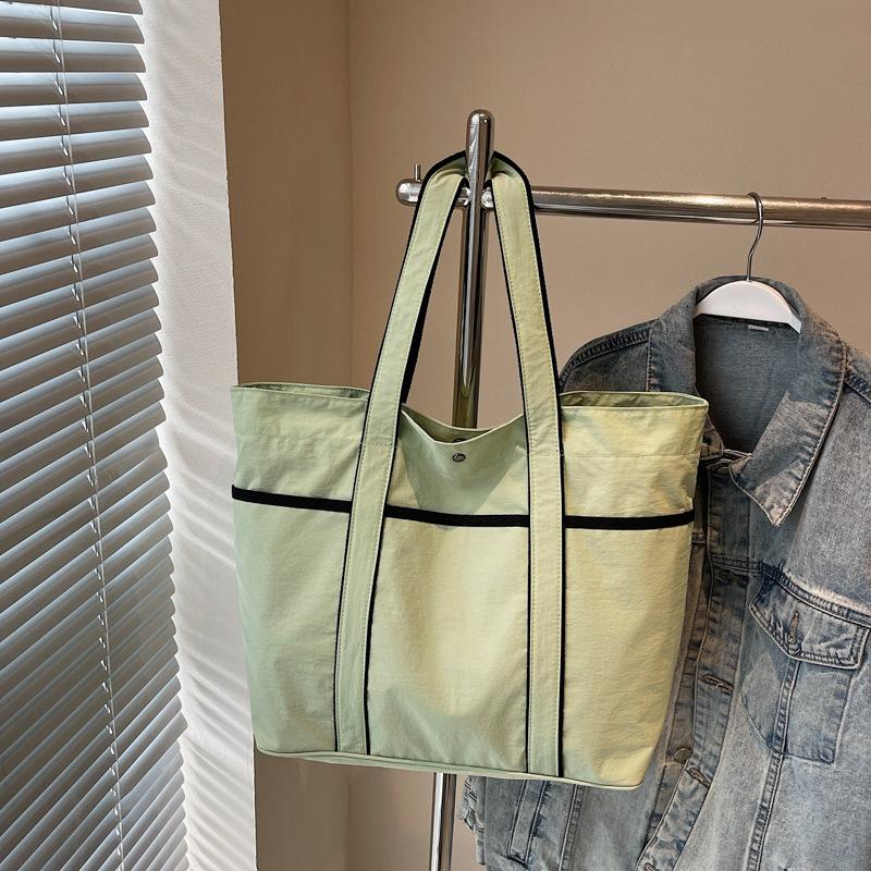 Canvas tote bag women's multi-pocket design large capacity women's handbag shoulder bag travel bag sports yoga bag