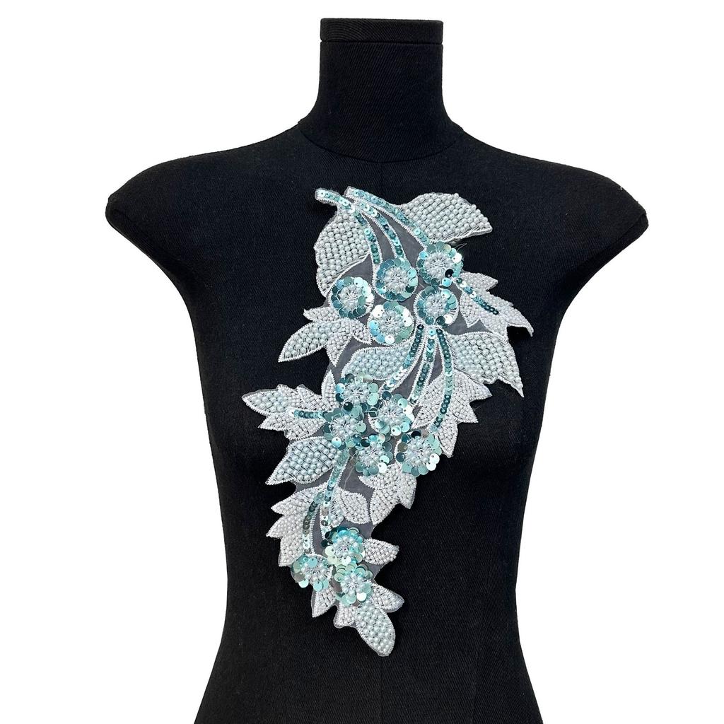 Mesh Sequin Embroidery Diy Applique Wedding Dress Dress Clothing Accessories Decorative Flower Cloth Sticker