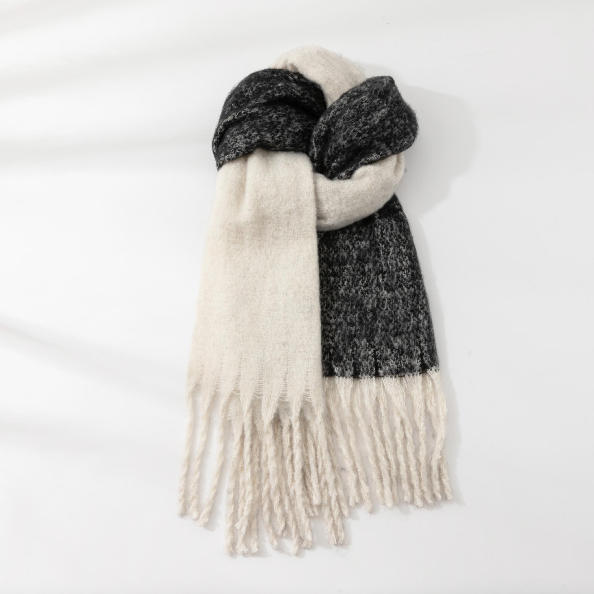 

Однотонный теплый шарф женский осенне-зимний универсальный шерстяной мягкий восковой парный студенческий стиль универсальный модный шарф 40 * 210 + (30 tassel)