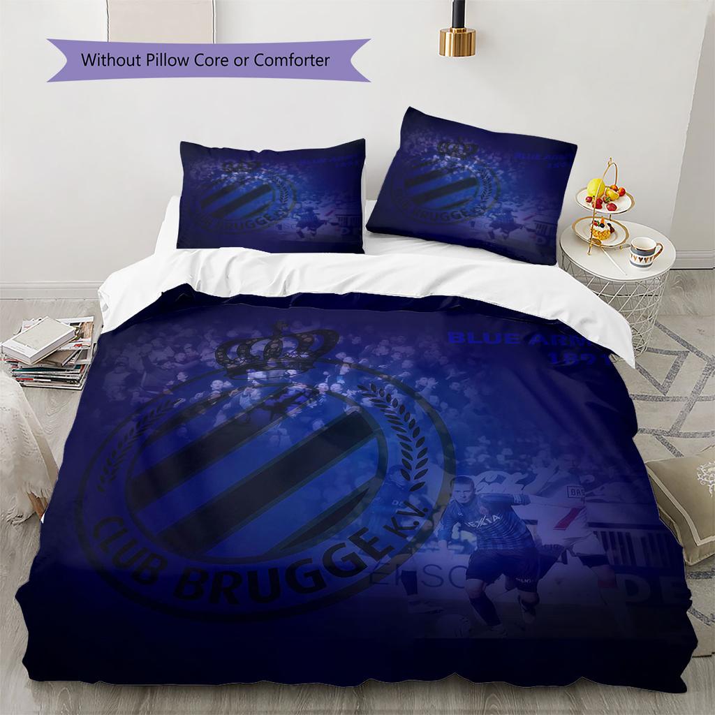 Club Brugge Pattern Bedding Home Decoration Birthday Gift ( 1 duvet cover + 2 pillowcase, without core),fan merchandise.