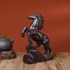 Ebony Wood Carved Horse Ornament Wealth Lucky Zodiac Horse Decor for Home/Office Desk Chinese Feng Shui Craft Gift