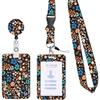 Students Bus Card Case Lanyard Child Visit Door Identity Badge Cards Cover Case Ladies Girls Flower ID Credit Bank Card Holder