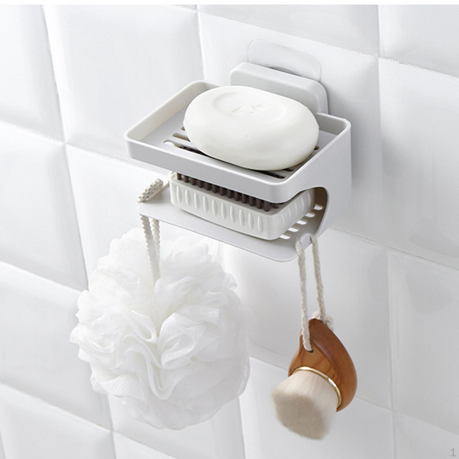 

2-х ярусная мыльница, креативный лоток-заставка, настенная двухслойная стойка для серый