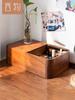 Black Walnut Desktop Storage Box - Creative Organizer for Remote Controls & Sundries, Solid Wood Living Room Decor