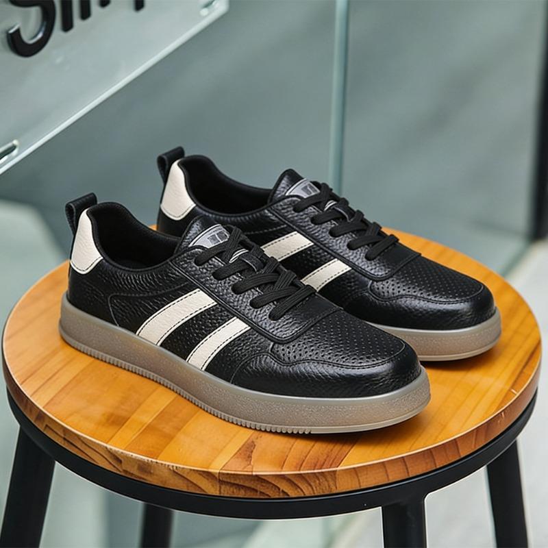 Leather Men's Hollow Men's Shoes Board Shoes White Shoes Men's Pure Cowhide Shoes Men's Casual Shoes