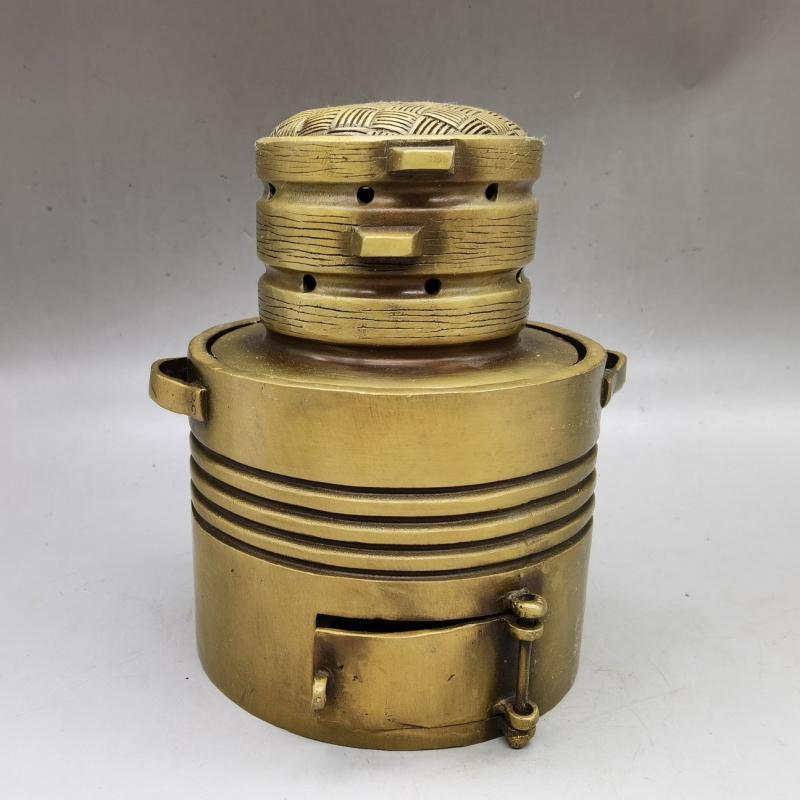 

Antique Distressed Ornaments Brass Steaming Incense Burner For Buddha Opening Gifts Crafts Gift High16cm