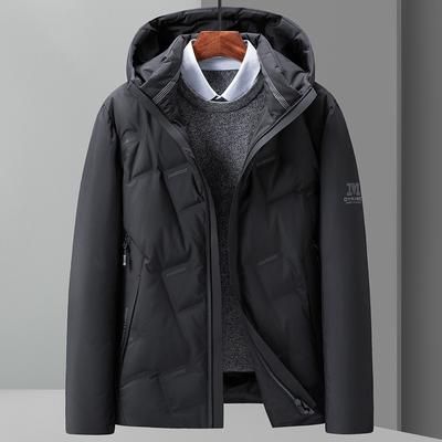 Giacca Invernale da Uomo con Cappuccio, Freddo e Calda, Ispessita, Moda Casual per Mezza Età e Giovani, Top