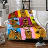 Scooby Doo Pop Art Grid Cozy Customizable Blanket Customize Text Ultra Soft Perfect For Sofa Couch Office Bed Picnics For All Occasions Playful Design