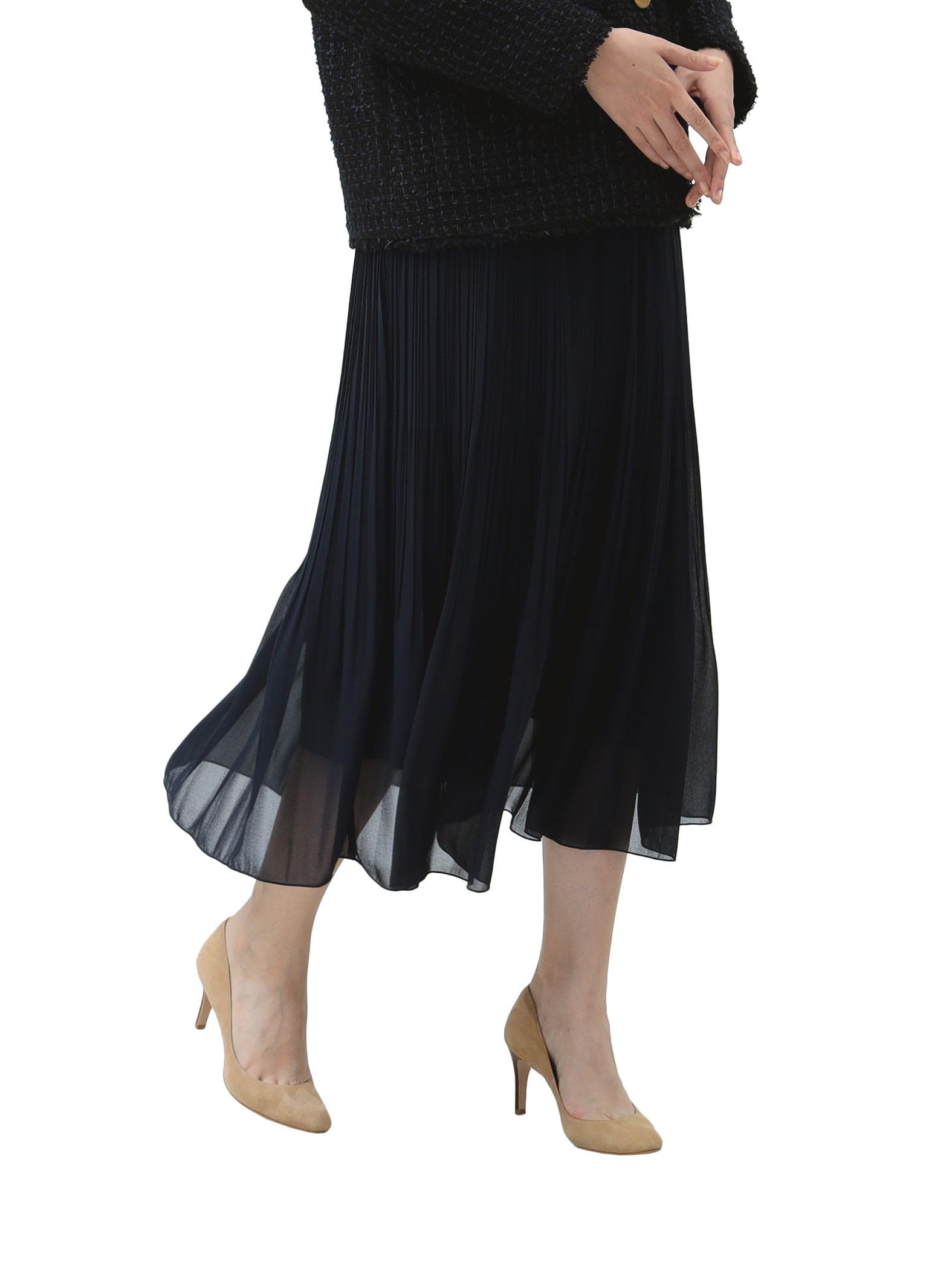 

B:MING LIFE STORE by BEAMS Women s Poppy Pleated Skirt (S-M) Navy S