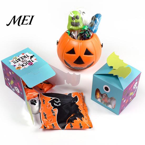 Holiday Chocolate Boxes Cute Halloween Treat Boxes, Party Candy for Cookie Goodie Snack Foldable Cardboard Gift Packaging, Small Container Kids Trick