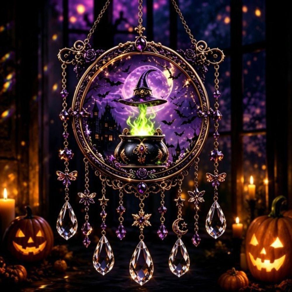 Hanging Wind Chime Acrylic Window Hanging Decor Bat Suncatcher  Halloween