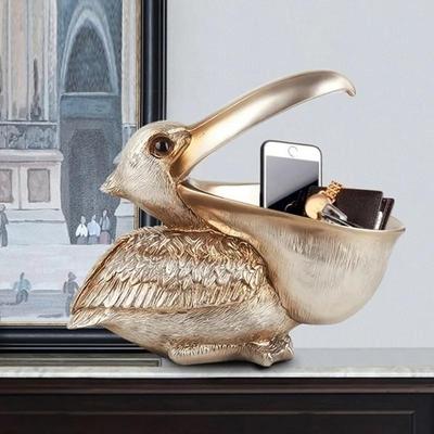 Big Mouth Pelecanus Vogel Heimorganisator Kunstharz Kunsthandwerk für Schlüssel Smartphone Notizbuch Schere Fernbedienung Etui Halter