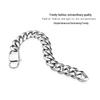 2022 Men's European & American Titanium Steel Frosted Cuban Chain Necklace with Hexagonal Flat Buckle