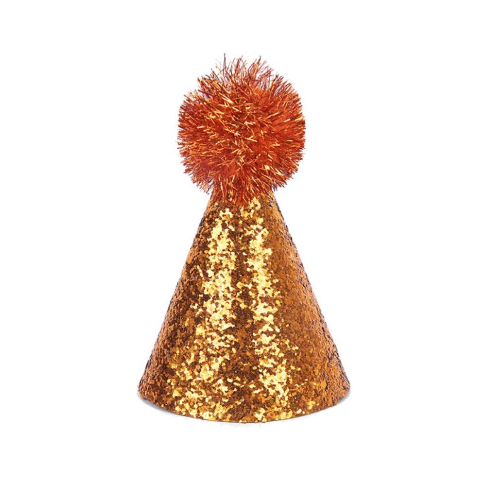 Creative Glitter Dog Birthday Hat Shiny Colorful Hairball Cat Party Cap Cute Adjustable Pet Headband Hats