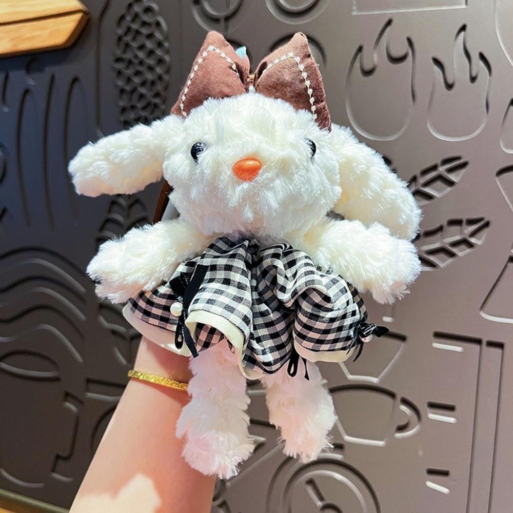 

Fluffy Plush Doll Pendant Stuffed Plush Rope Buckle Cute Dressing Rabbit Keychain Doll Accessories K
