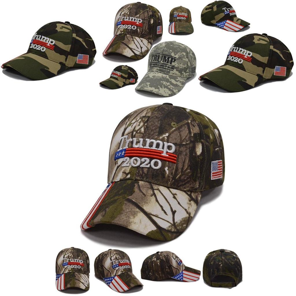 Trump Donald 2020 Camouflage Cap Hat Embroidered Usa Flag Hat Keep America Great