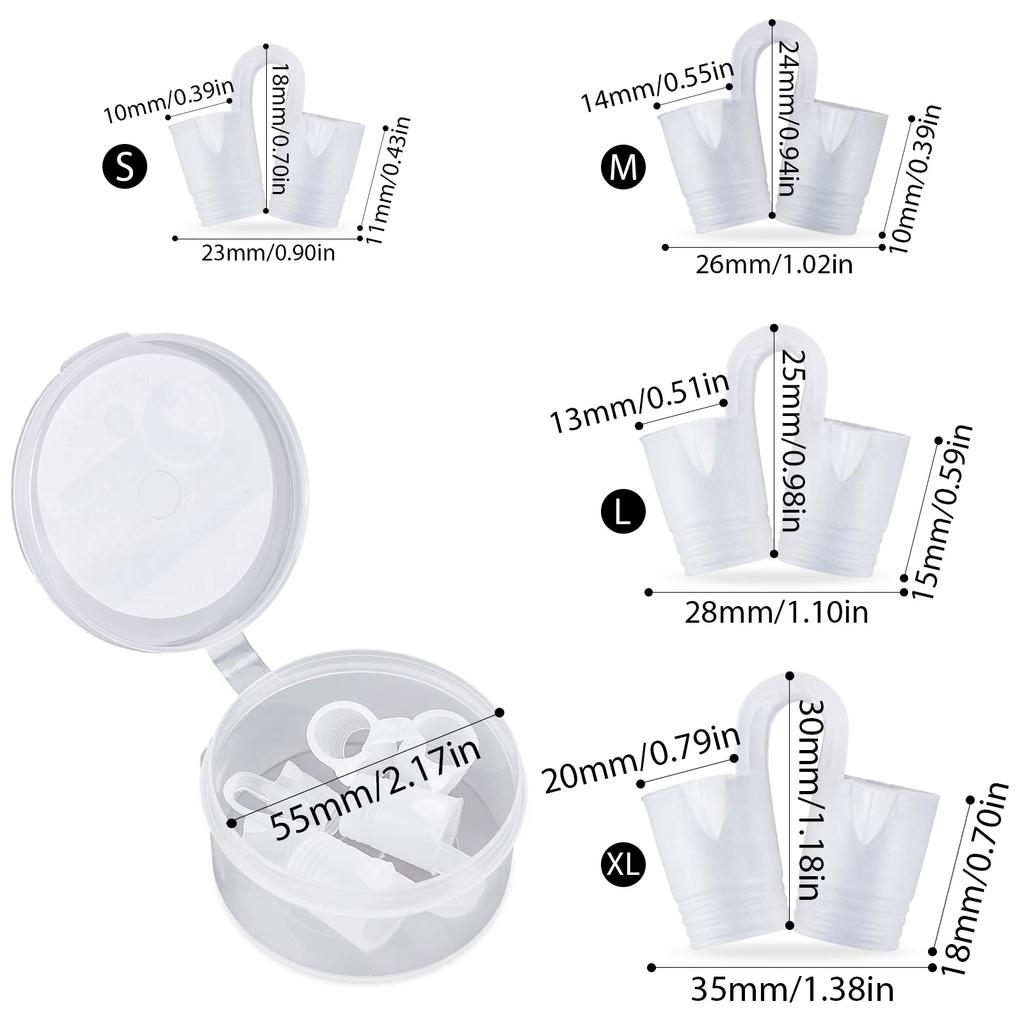 4 Pcs Nose Vent Sinus Relief Dilator Soft Silicone Vent Nasal Dilators Device Nose Clip No Strips Nose Clip for Nasal Snorers