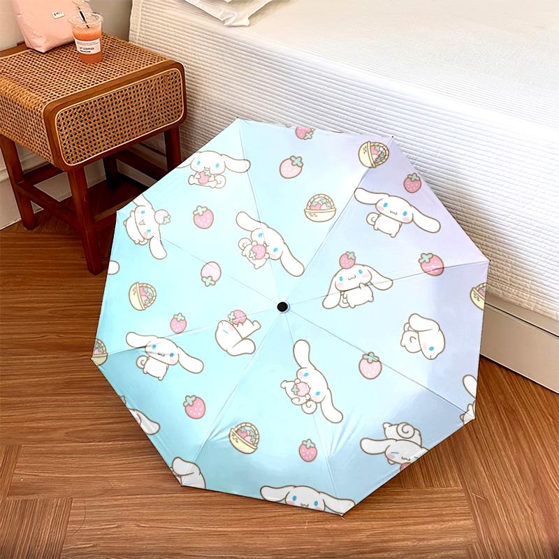 Cinnamoroll Pattern, Automatic Folding Umbrella, Portable and Foldable Design, 8 Ribs, a Christmas or Birthday Gift.