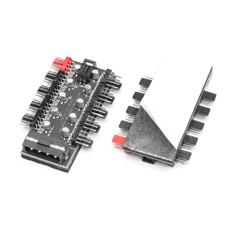 10 Ports PWM 4pin CPU Cooler / Case / Chassis Cooling Fan Hub,10 Port 12V 4 Pin Fan PWM Fan Hub Controller