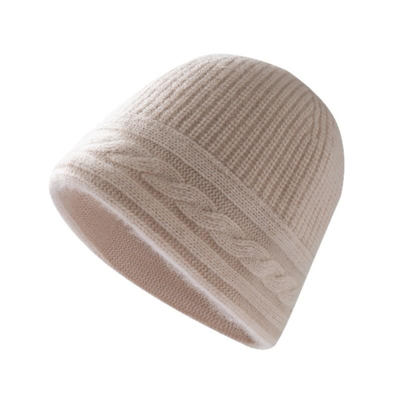Direct Supply Autumn and Winter Cashmere Hat Simple Bucket Hat Thickened Twisted Dome Hat Pot Hat Warm Wool Hat