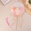 1Pcs Durable Long Handle Chinese Round Fans Fabric Flower Butterfly Vintage Fan Retro Style Fan Home Decoration Ornament