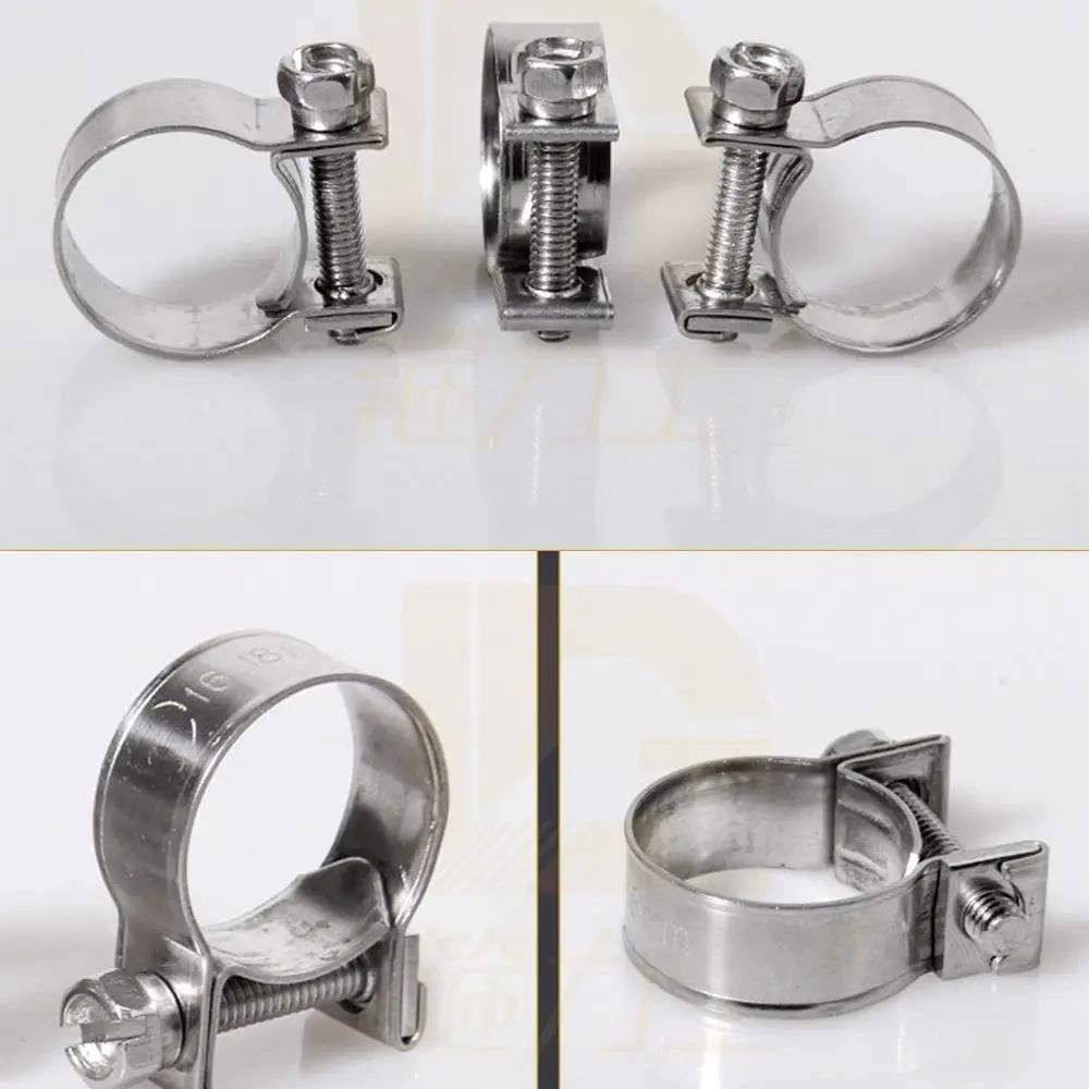 5Pcs 7-16mm Stainless Steel Hose Clamp Adjustable Hose Clamp Strap Cable Fastener Repair Tool Pipe Ducting Electrical Fittings