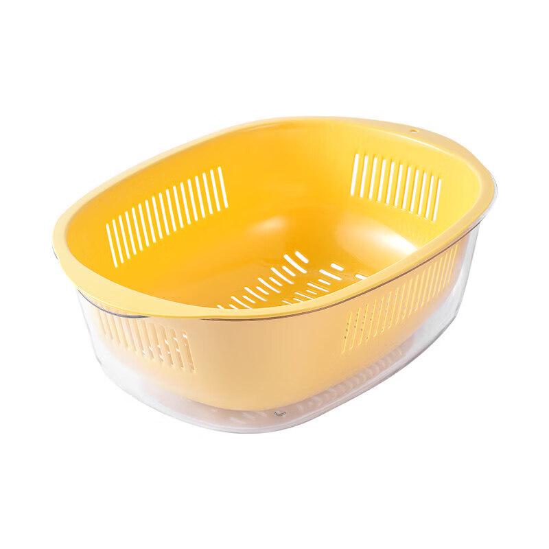 Double-Layer PET Vegetable & Fruit Draining Basket