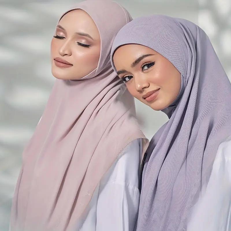 Muslimischer islamischer Jersey Modal Hijab Schal Sofort-Hijabs Kopftücher für Frauen Lange Schals Kopftuch Schal Mütze Hijabe Femme