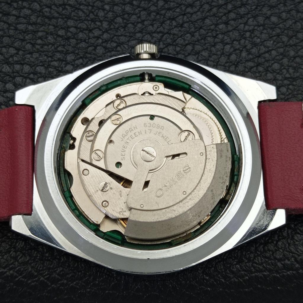 REFURBISHED JAPAN SEIKO 5 6309A AUTOMATIC MENS RED COLOR DIAL WATCH A440220-9 Sk-a440220-1