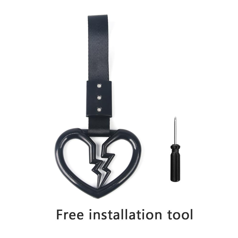 1pcs Broken Love JDM Train Bus Handle Hand Strap Tsurikawa Ring Heart Styling Drift Charm Strap Drift Auto Accessories Car Strap