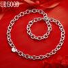 925 Sterling Silver Interlocking Linked Necklace - Banquet Gift Jewelry