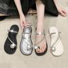 Elegant Summer Flat Sandals For Women With Dazzling Rhinestones In Classy Colors