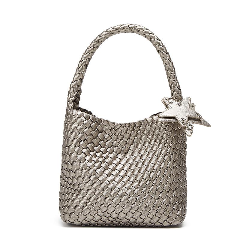 Small Child and Mother Handbag Handwoven Bag Commuter Underarm Bag Simple and Fashionable Shoulder Bag Women