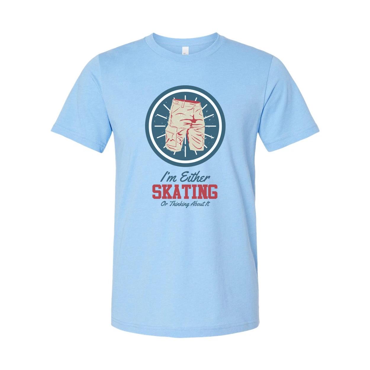 

Unisex Skateboarding T Shirt With Circular Shorts Icon And Quote M