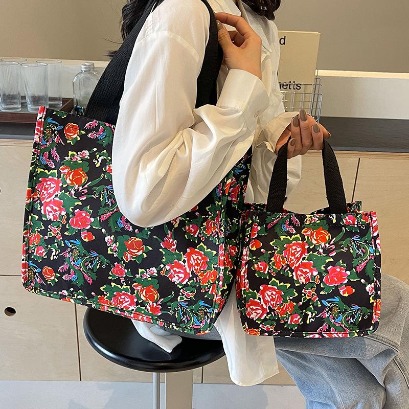 Northeast Ancient Style Floral Bag Ethnic Large Flower Fashionable Personality Large Capacity Handbag One Shoulder Tote Bag Women