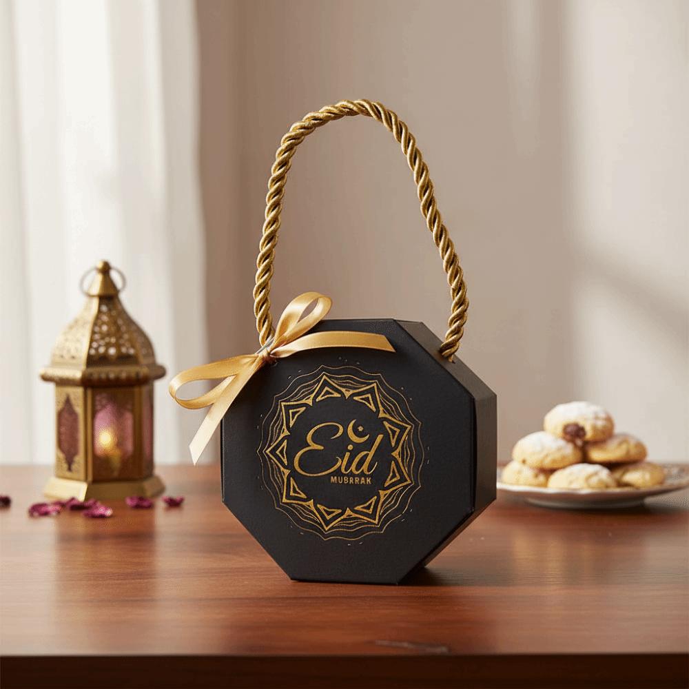 10Pcs Portable Eid and Ramadan Gift Boxes Gold Stamping Ramadan Gift Box  Party Favor Supplies
