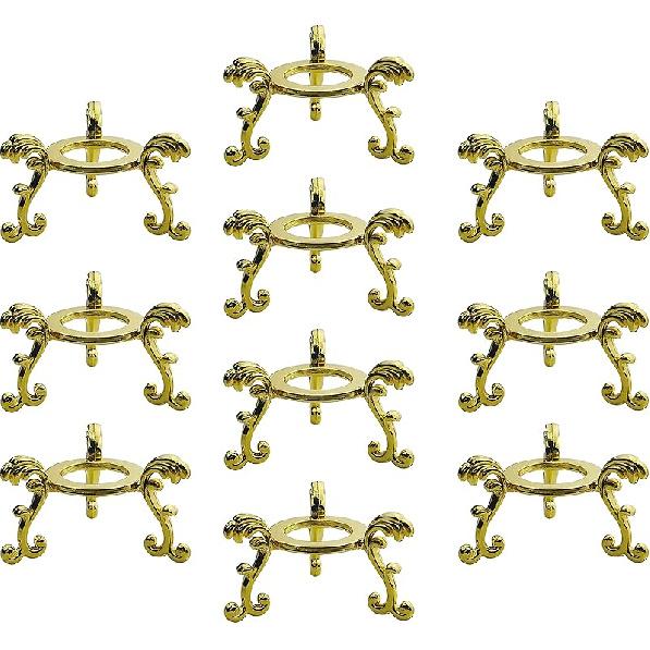 10Pcs Gold Crystal Ball Stand for Displaying Crystal Glass and Natural Rocks, Sphere Display Holder, for 40mm-80mm Sphere or Stone