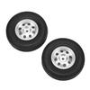 2Pcs RC Car Wheels Rubber Tires 84mm CNC Metal Wheel Rims Hubs Set for Tamiya 1/14 RC Car Truck