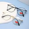 Unisex Übergroße Runde Mode Lesebrille Ultraleichte Metallrahmen HD Blaulichtblockierend Augenschutz Alterssichtigkeit Brille