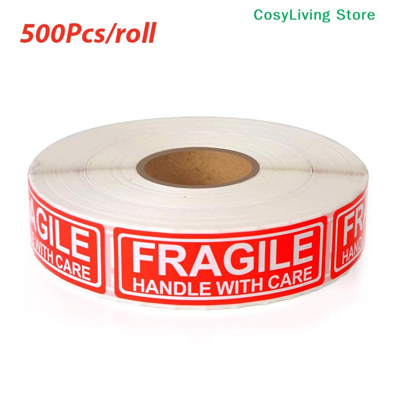 500Pcs/Roll DIY Fragile Stickers The Goods Please Handle With Care Warning Labels Supplies