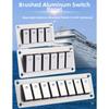 1PCS Boat-shaped Switch Brushed Aluminum Plate Multi-road Switch Panel 5-24V 16A Per Channel For Automobiles/ships/yachts