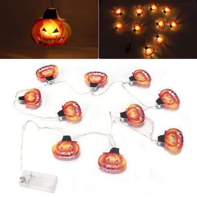 Halloween Lights Pumpkin String Lights 10 LED Battery Operated Halloween Decorative Lamps Accessories Halloween Pumpkin Lights