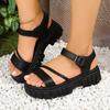 Women Sandals Plus Size Casual Shoes Women 2025 New Round Toe Platform Shoes Thick Sole Solid Color Sandals Sandalias De Mujer