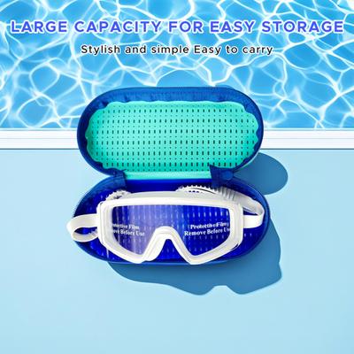 Swim Goggles Case Silicone Protective Case with Drain Hole for Swimming Goggles Zipper Eyeglasses Storage Bag