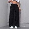 Women's Spring High-Waisted Plus-Size Straight-Leg Jeans: Loose-Fitting Casual Trousers