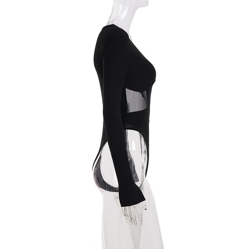 European & American Women's Spring/Summer Slim-Fit Solid Color Jumpsuit Base Layer Top