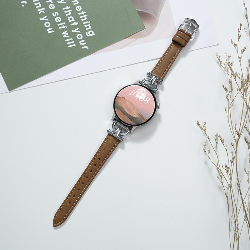 20 22mm Metal+Leather Strapr Samsung Galaxy Watch4 5 6 Active2 Bend for Huawei  GT4/GT/2e/pro 42/46mm Replacement Strap